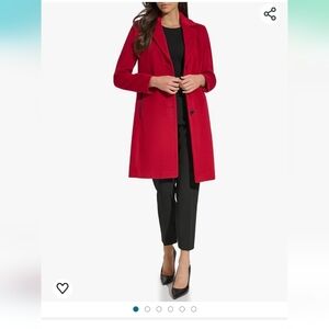 Chic Women's Red Pea Coat